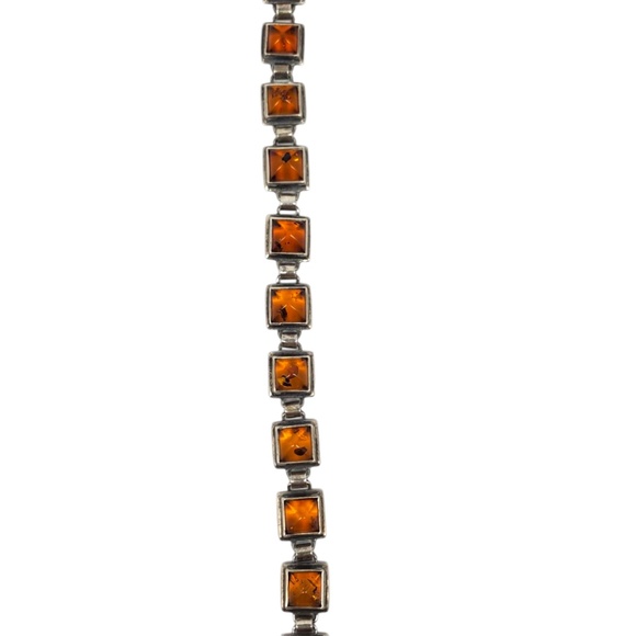 Sterling Silver Amber Station Bracelet #21102 - Picture 10 of 12